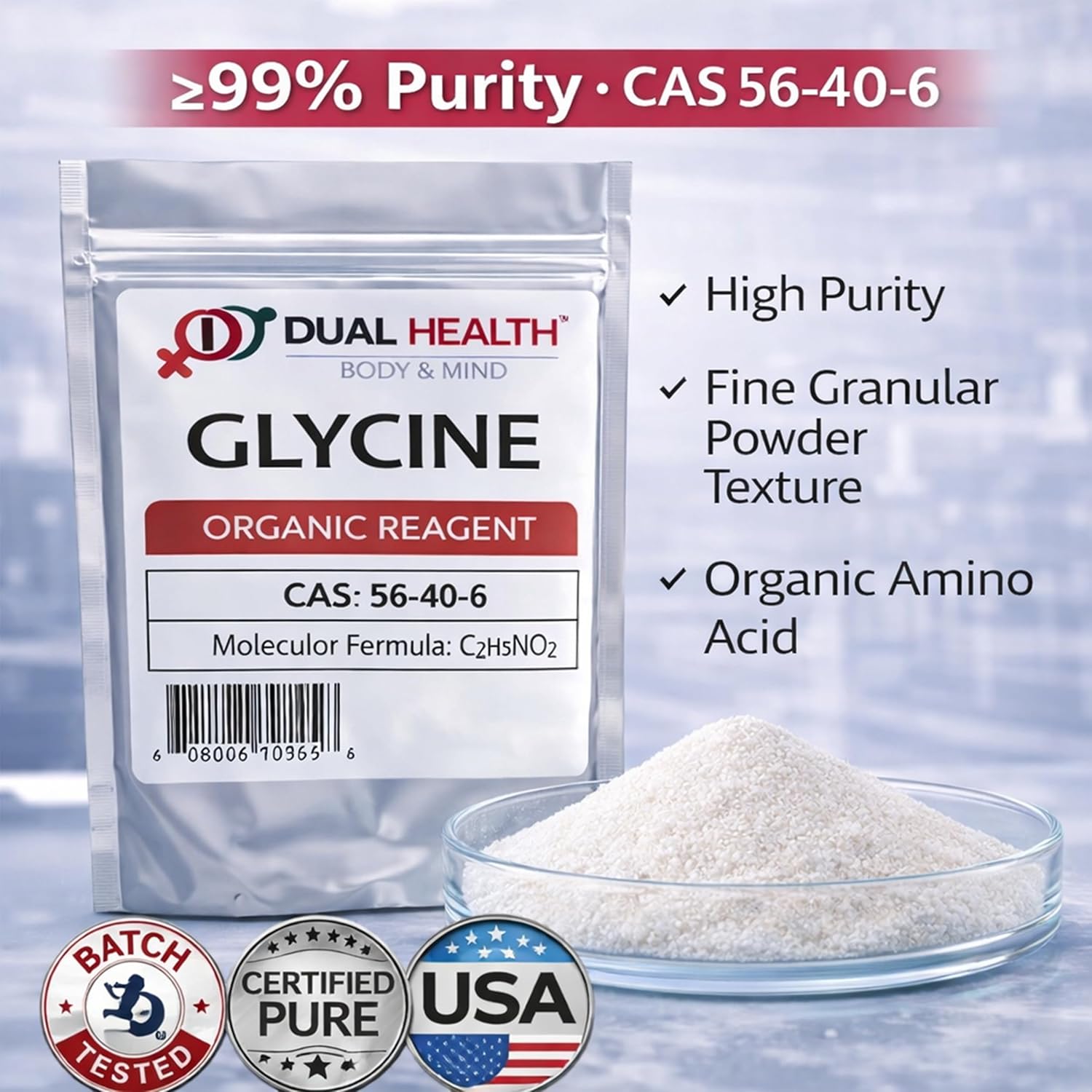 Glycine Powder (2500g / 2.5kg) Pure Free-Form Glycine Bulk Supplements, Amino Acid, GM-free, Gluten-free - görsel 3