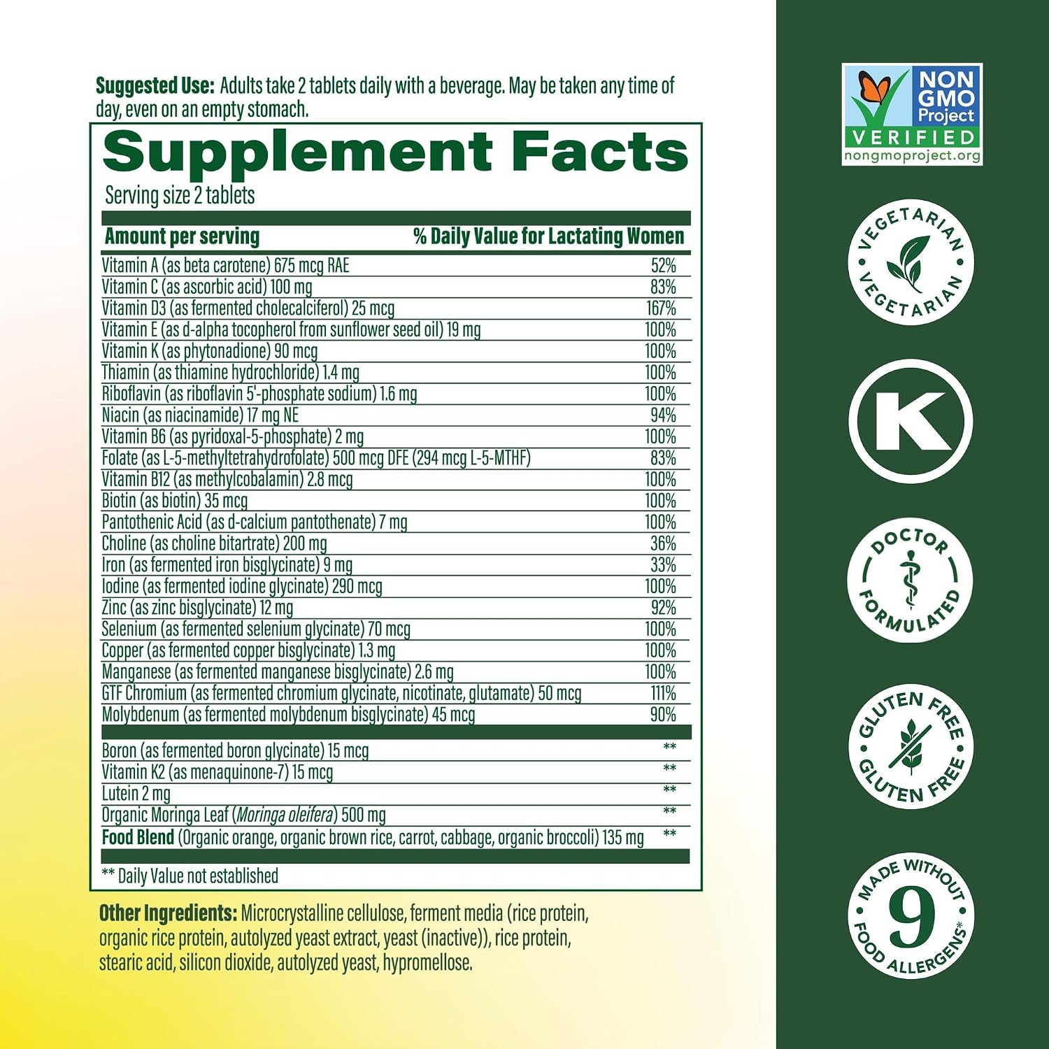 MegaFood Baby & Me 2 Postnatal Vitamins - 120 Tablets (60 Servings) - görsel 2