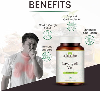 Lavangadi Vati - Ayurvedic Supplement for Respiratory, Nasal and Digestive Wellbeing, 360 Tablets (Pack of 3)