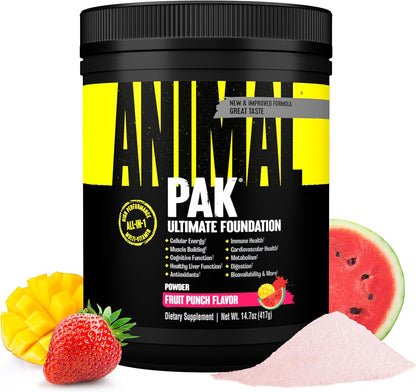 Animal Pak All-in-One Multivitamin Powder, Fruit Punch (60 Scoops)