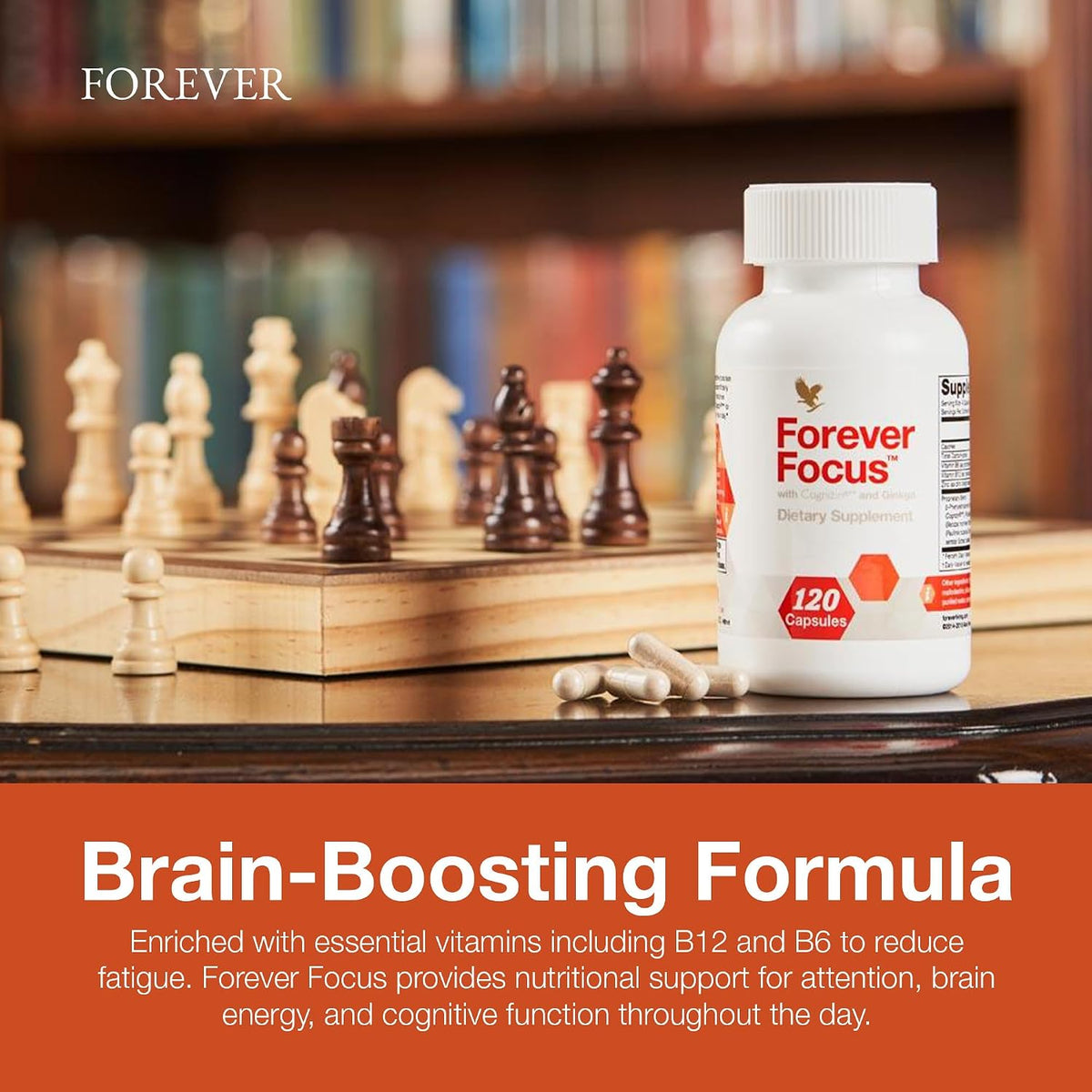 Forever Focus - Brain Clarity and Focus Supplement with Cognizin, Bacopa, and B Vitamins (120 Capsules) - görsel 5