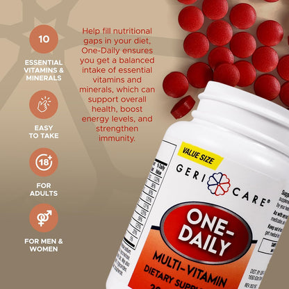 GeriCare One-Daily Multivitamin Tablet, 200 Tablets