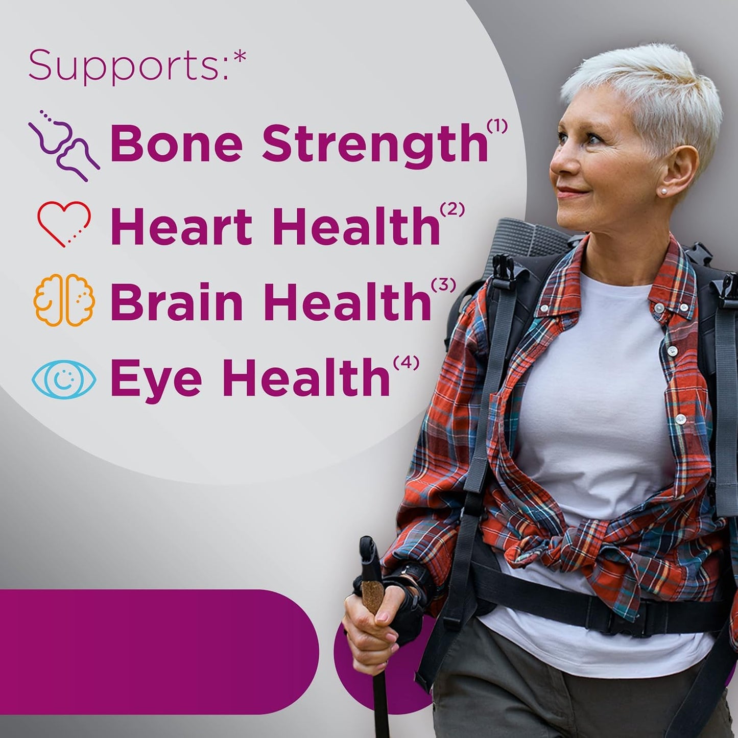 Centrum MultiGummies for Women 50 Plus, Multivitamin Gummy Food Supplement with Vitamin D3, B6, B12, 80 Gummies - görsel 2
