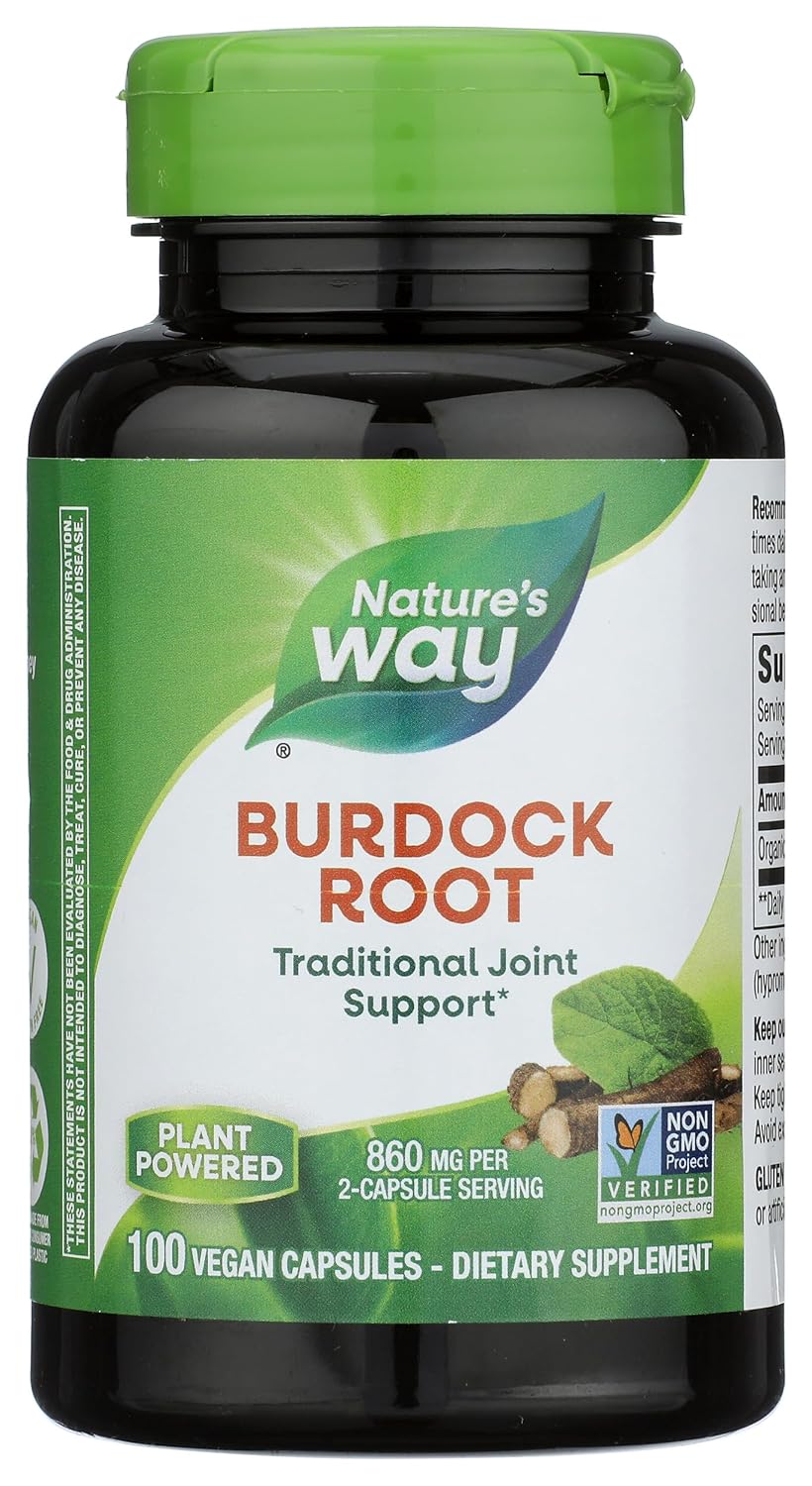 Nature's Way Burdock Root, 950 mg, 100 Vegan Capsules - görsel 1