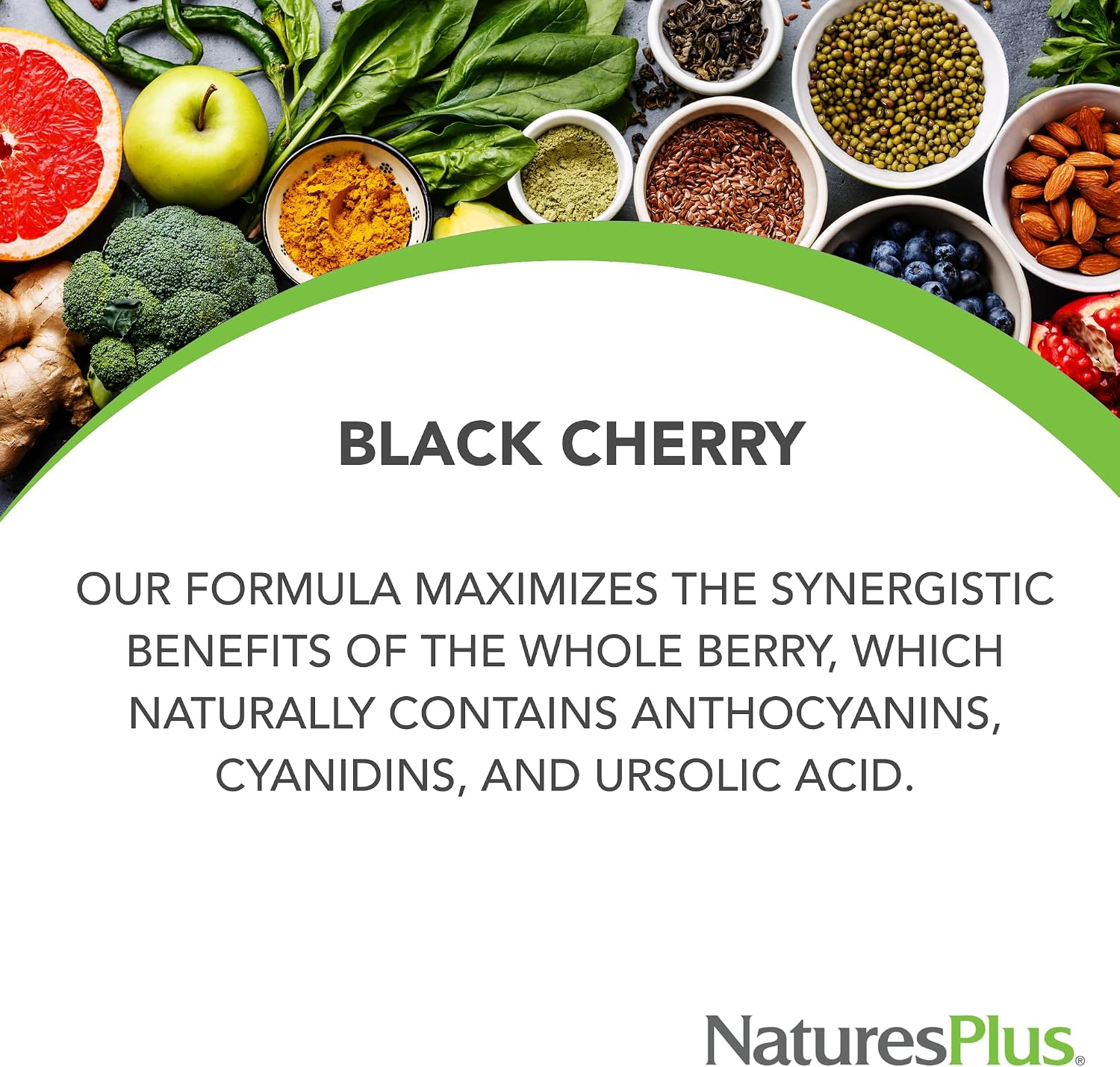 NaturesPlus Herbal Actives Black Cherry - 30 Extended Release Tablets - görsel 3