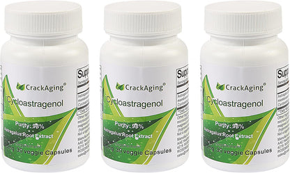 Crackaging Super-Absorption Cycloastragenol 98% (10mg per Capsule) (30 capsules per bottle, 6 bottles)