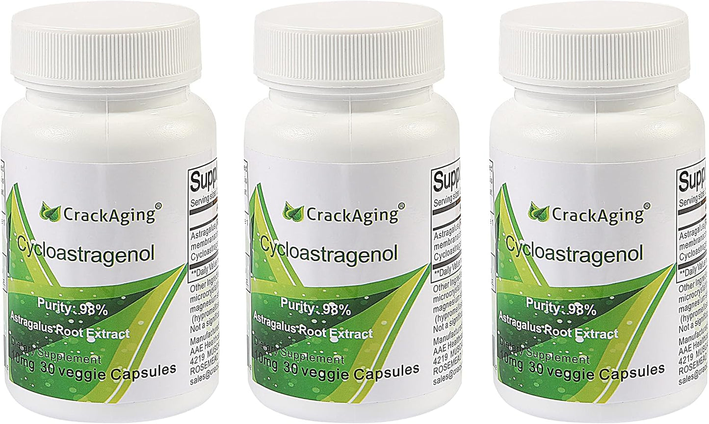 Crackaging Cycloastragenol 98% – Immune Support and Anti-Ageing Supplement (10 mg, 180 Capsules, 3-Pack) - görsel 4