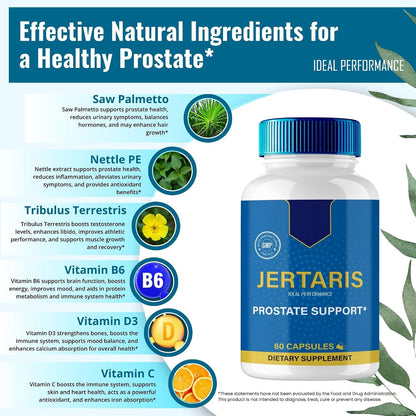 IDEAL PERFORMANCE Jertaris Capsules - Extra Strength Prostate Health Support (2 Pack)