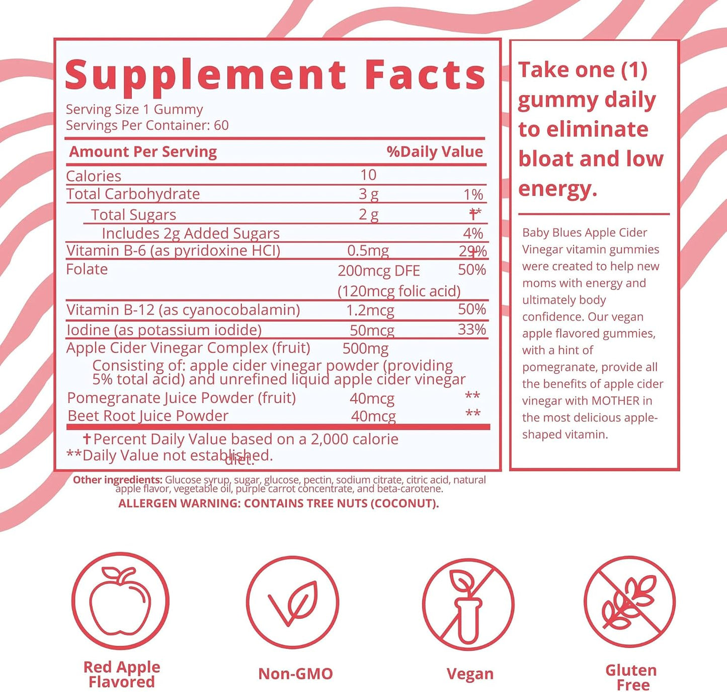 Baby Blues Postpartum Essentials Pack for New Mum, 3-Pack Postpartum Vitamin Kit with Hair Vitamins, Apple Cider Vinegar and Elderberry Gummies, for Hair, Energy and Immune Support, 180 Gummies - görsel 5