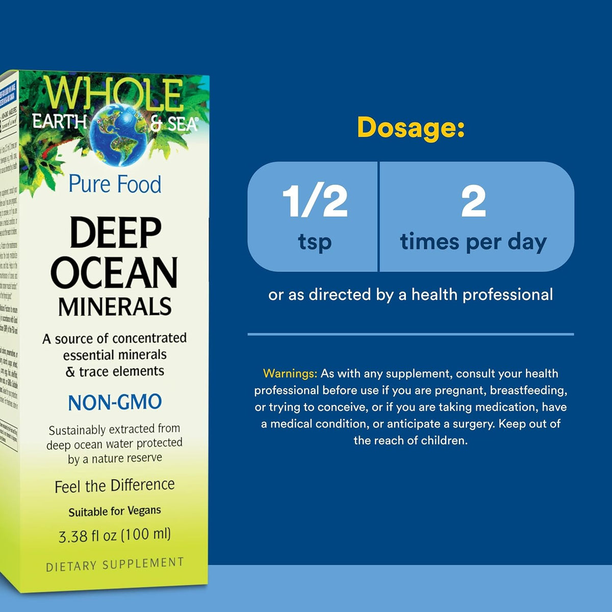 Natural Factors Whole Earth & Sea Deep Ocean Minerals – Supports Electrolyte Balance & Bone Health – Vegan – Unflavoured – 100 ml - görsel 3