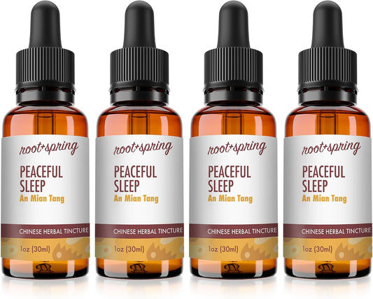 Peaceful Sleep Liquid Extract – An Mian Tang Concentrate with Dropper – TCM Herbal Tincture 1 fl oz (Pack of 4)