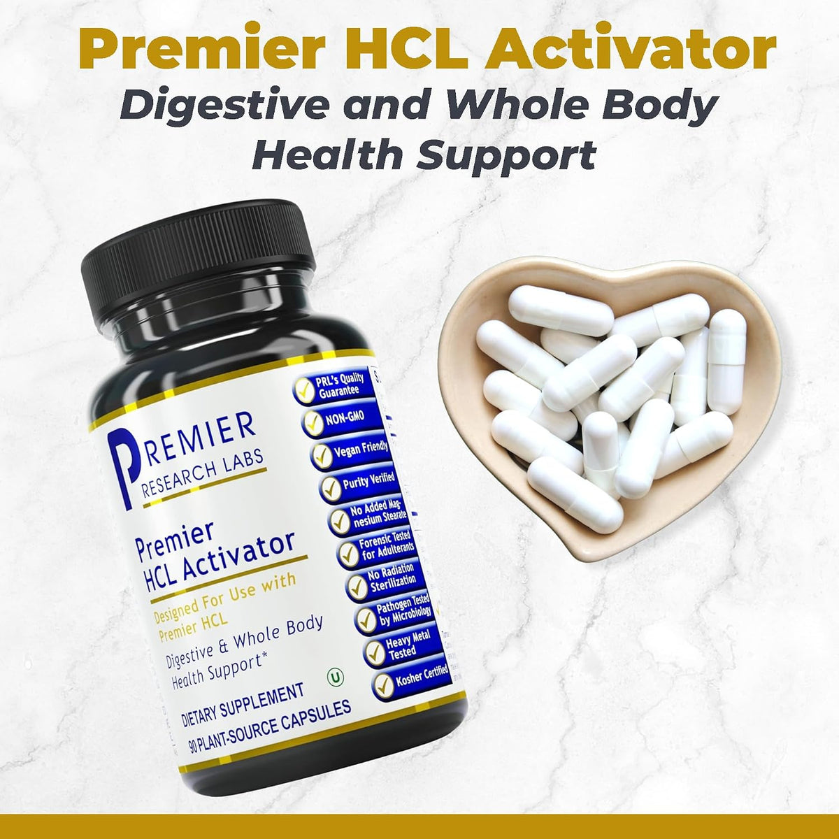 Premier Research Labs Premier HCL Activator - Pepsin Digestive Enzymes Supplement for Optimal Digestive Function - görsel 2