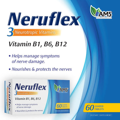 America Medic & Science NeruFlex – Nerve Support Supplement with B-Vitamins, 60 Tablets