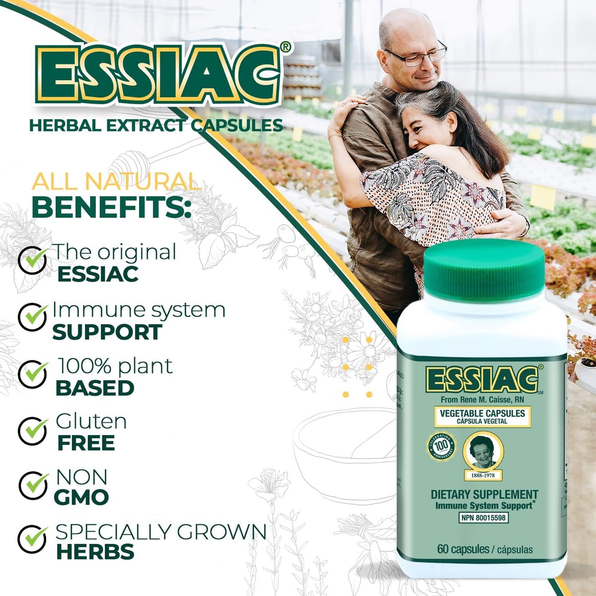 ESSIAC All-Natural Herbal Extract Capsules – 60 Capsules - görsel 3