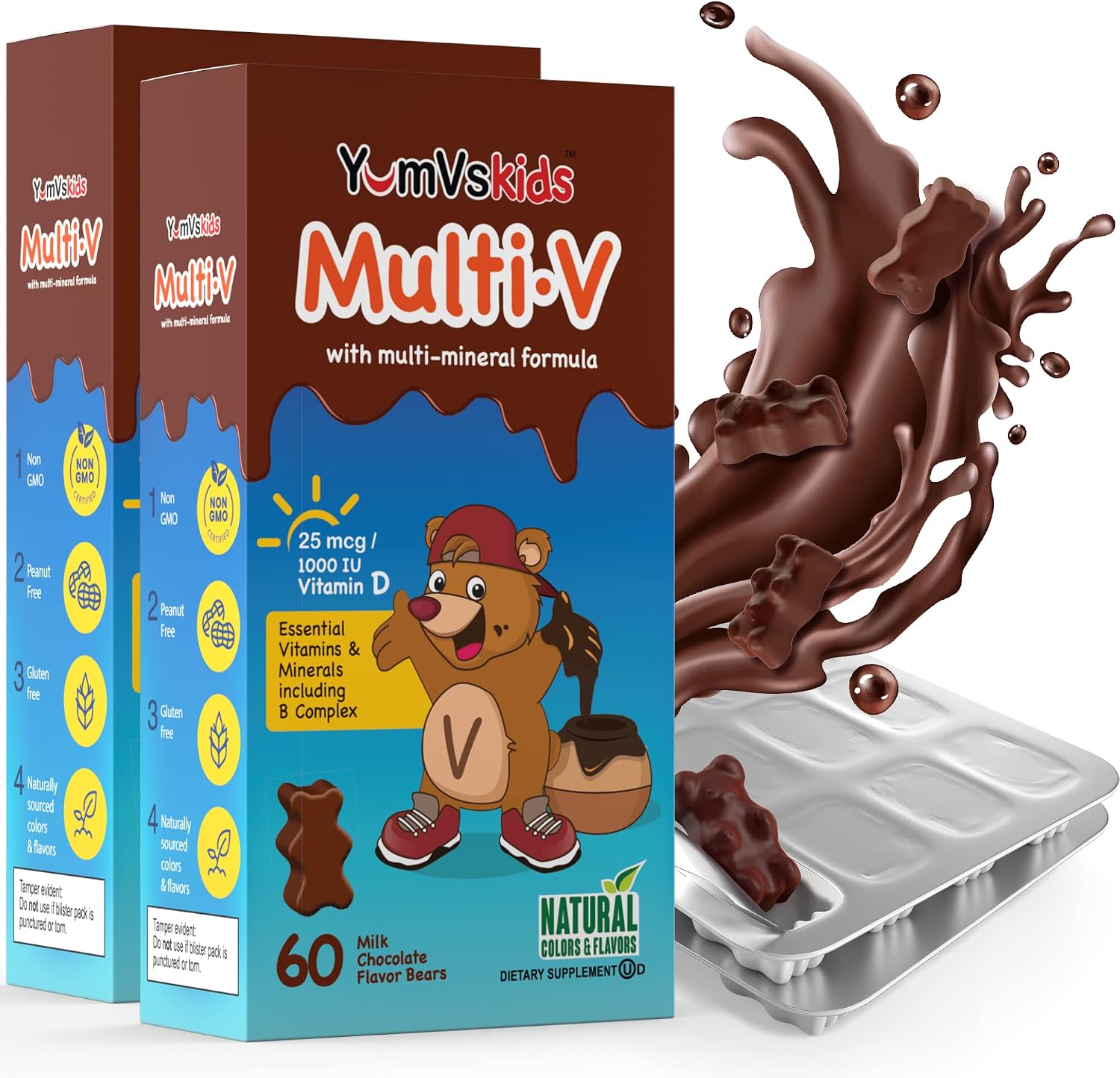 YumVs Probiotics for Kids with Prebiotic Fibre – Sugar Free Chocolate Chewable – 60 Chewable Tablets - görsel 8