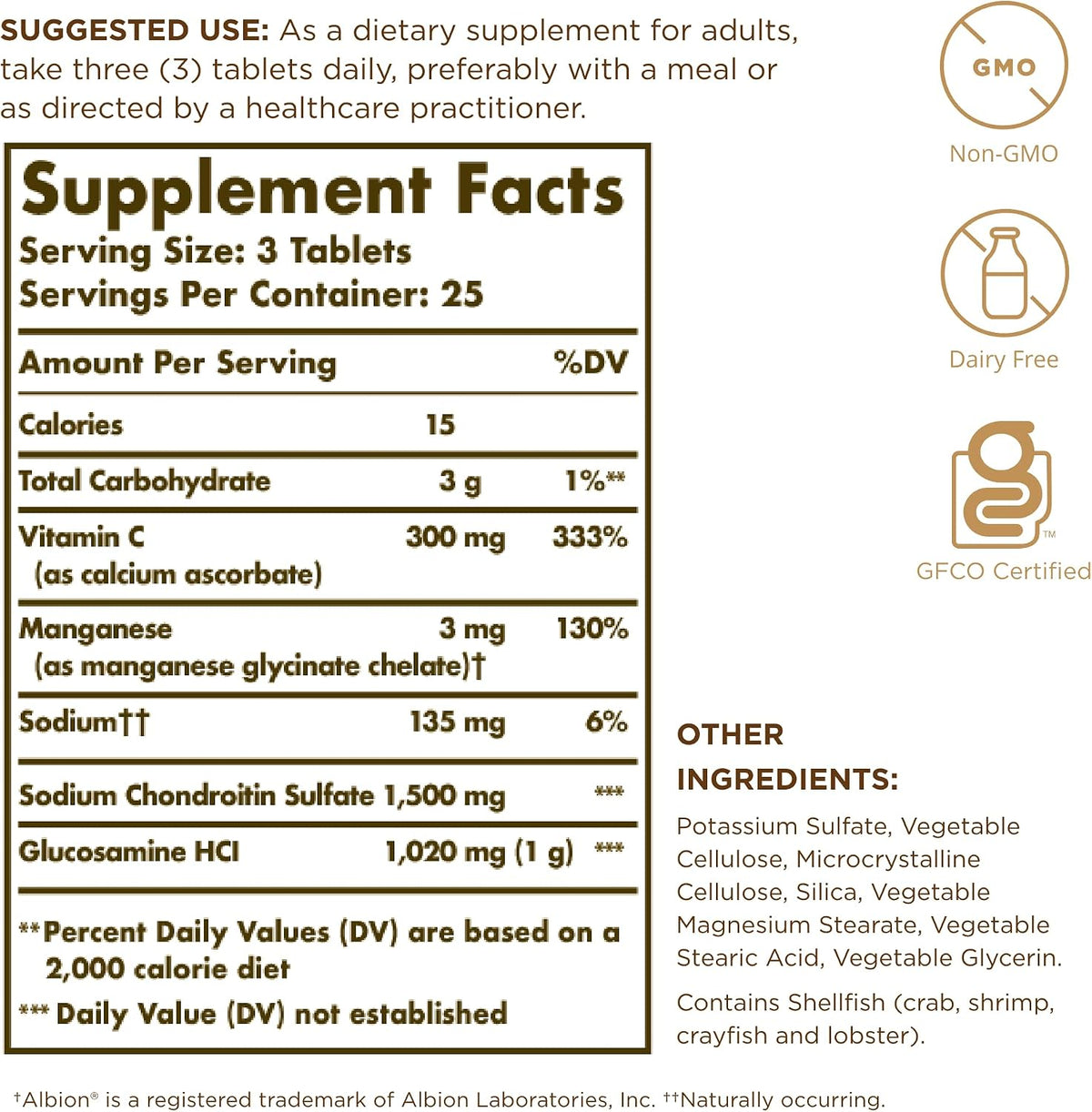 Solgar Extra Strength Glucosamine Chondroitin Complex, 75 Tablets - görsel 2