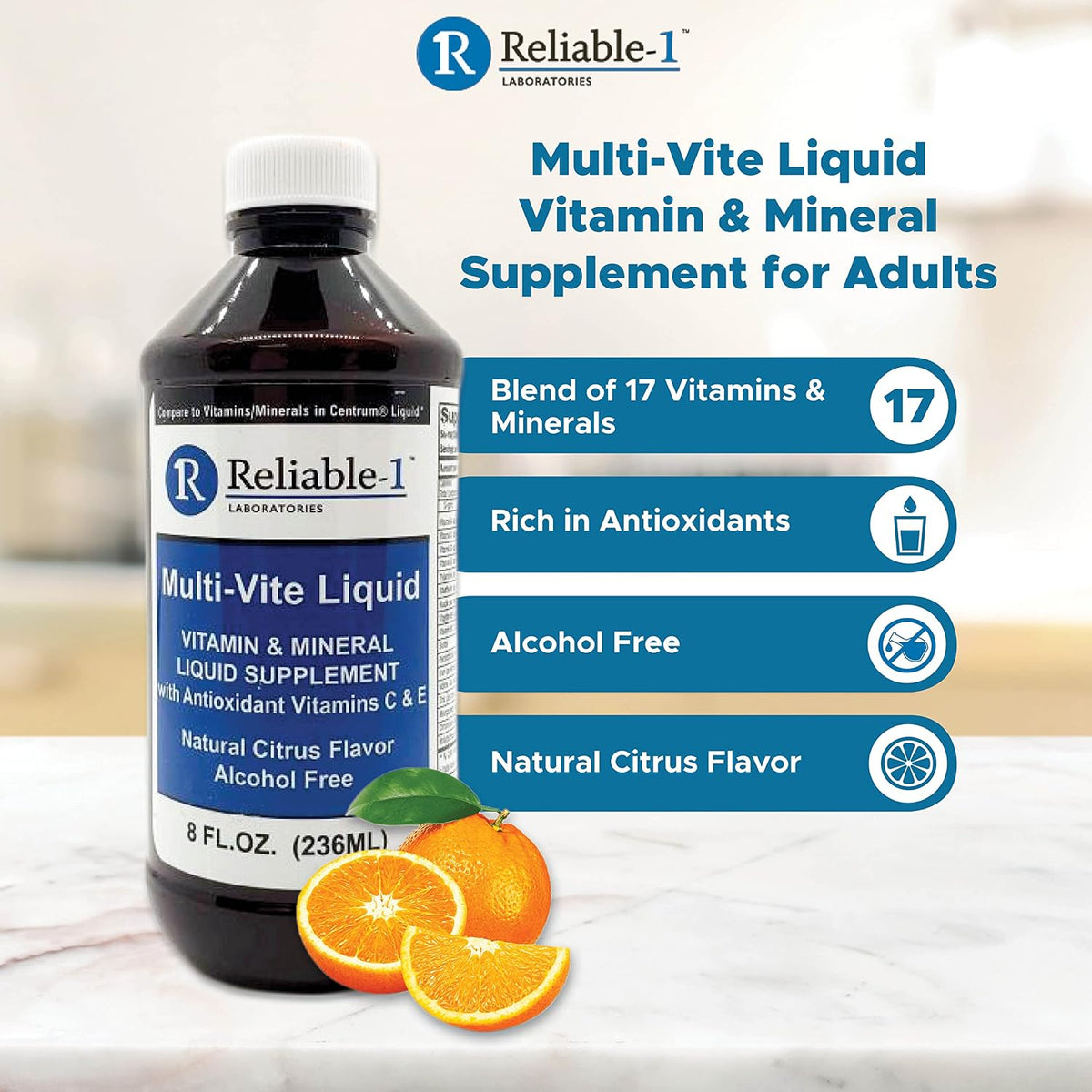 Reliable-1 Laboratories Multi-Vite Liquid Multivitamin for Adults – 237 ml - görsel 2