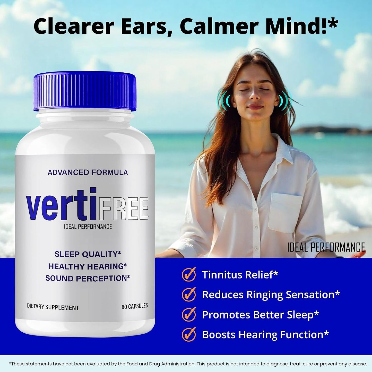 Vertifree Tinnitus Relief Capsules - Maximum Strength, Natural Support for Ear Health (3 Pack) - görsel 4