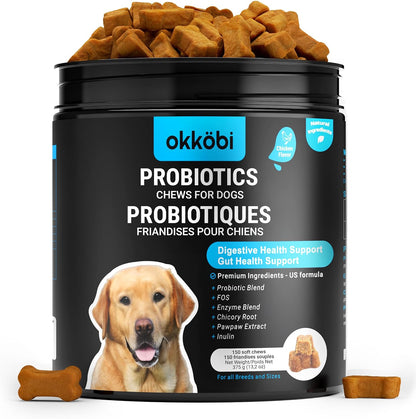 OKKÖBI Probiotics for Dogs Chews – Beef Flavour – 60 Chews