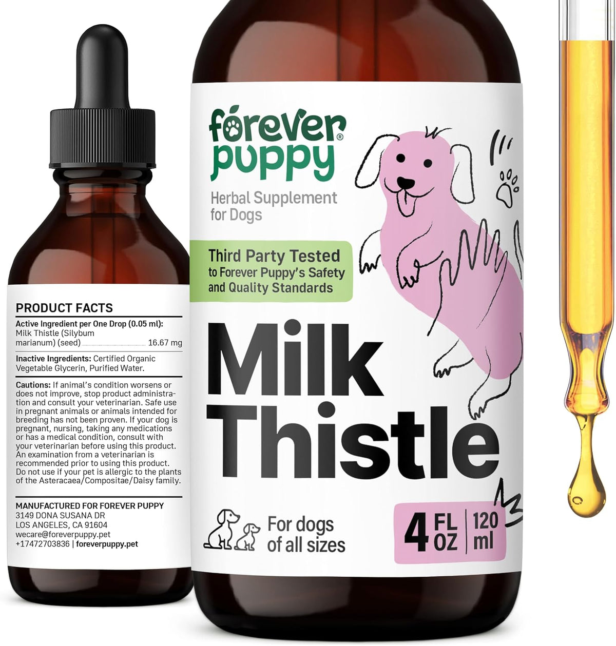 Milk Thistle Supplement for Dogs, 60 ml - Liver Support with Silymarin Extract by Forever Puppy - görsel 9