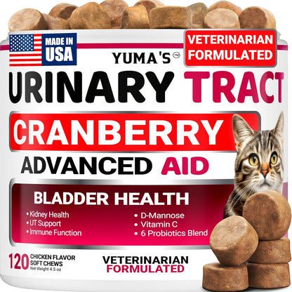 Dog UTI Chews - 170 Treats - Cranberry Supplement for Dogs - Bladder Control - Digestion & Immune Support - Urinary Tract Health - Multivitamin - Vitamins and Supplements - Made in USA