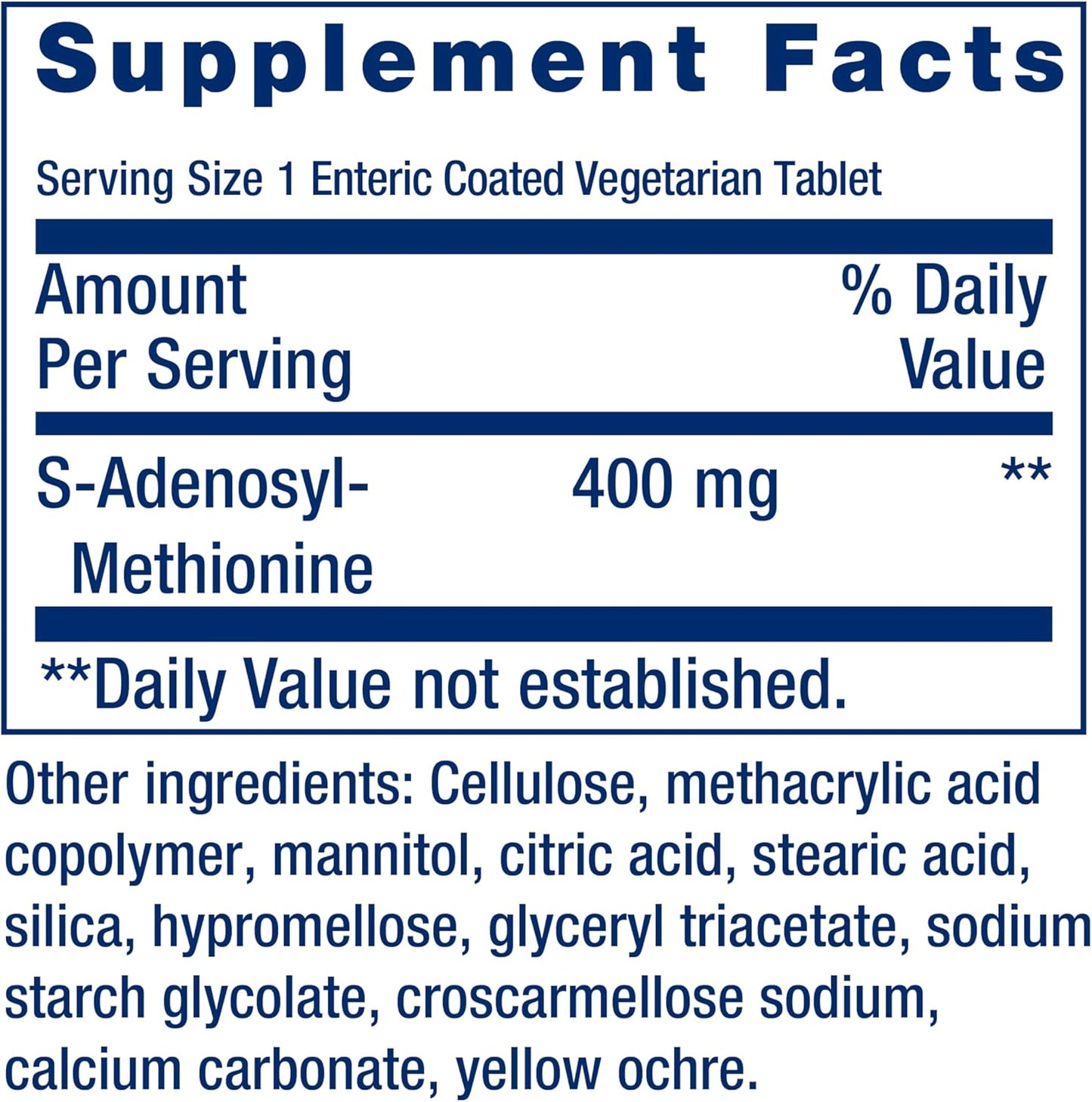 Life Extension SAMe 400 mg - S-Adenosyl-Methionine Supplement for Mood, Joint and Liver Support, 60 Enteric-Coated Tablets - görsel 3