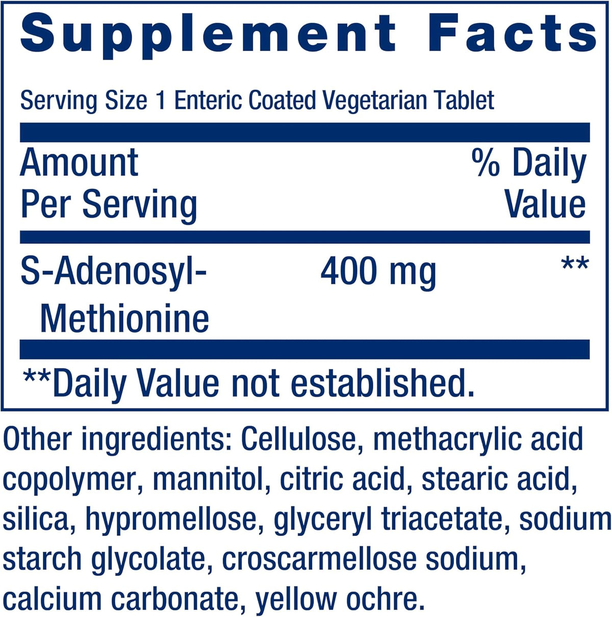 Life Extension SAMe 400 mg - S-Adenosyl-Methionine Supplement for Mood, Joint and Liver Support, 60 Enteric-Coated Tablets - görsel 3