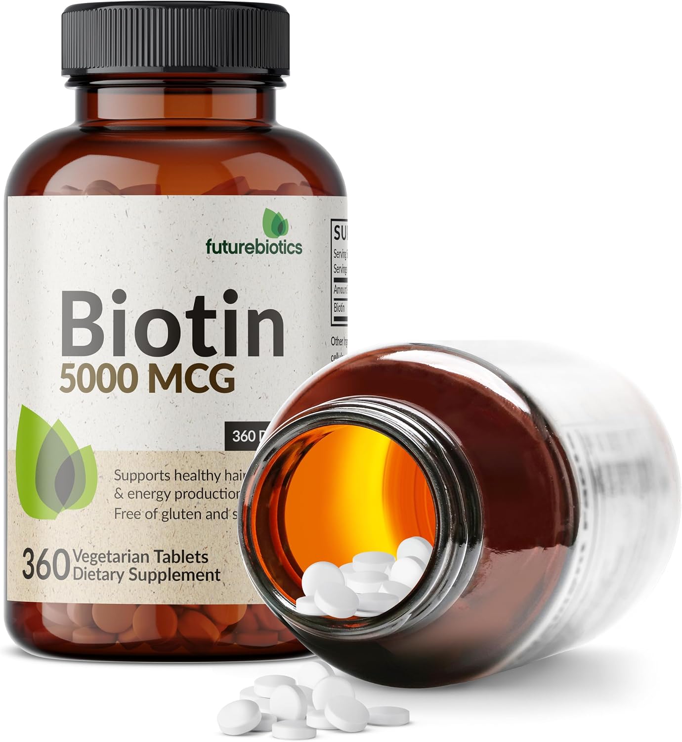 Futurebiotics Biotin 5000 mcg - 360 Vegetarian Tablets - görsel 6
