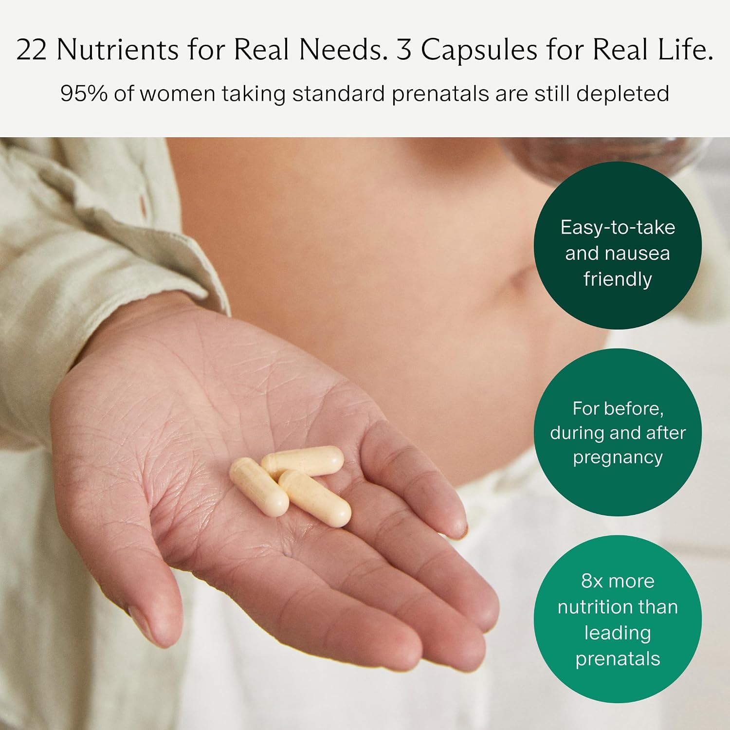 Needed. Multivitamin for Prenatal | Pregnancy, Breastfeeding, Postpartum | Expertly Formulated & Third-Party Tested | 30-Day Supply - görsel 3
