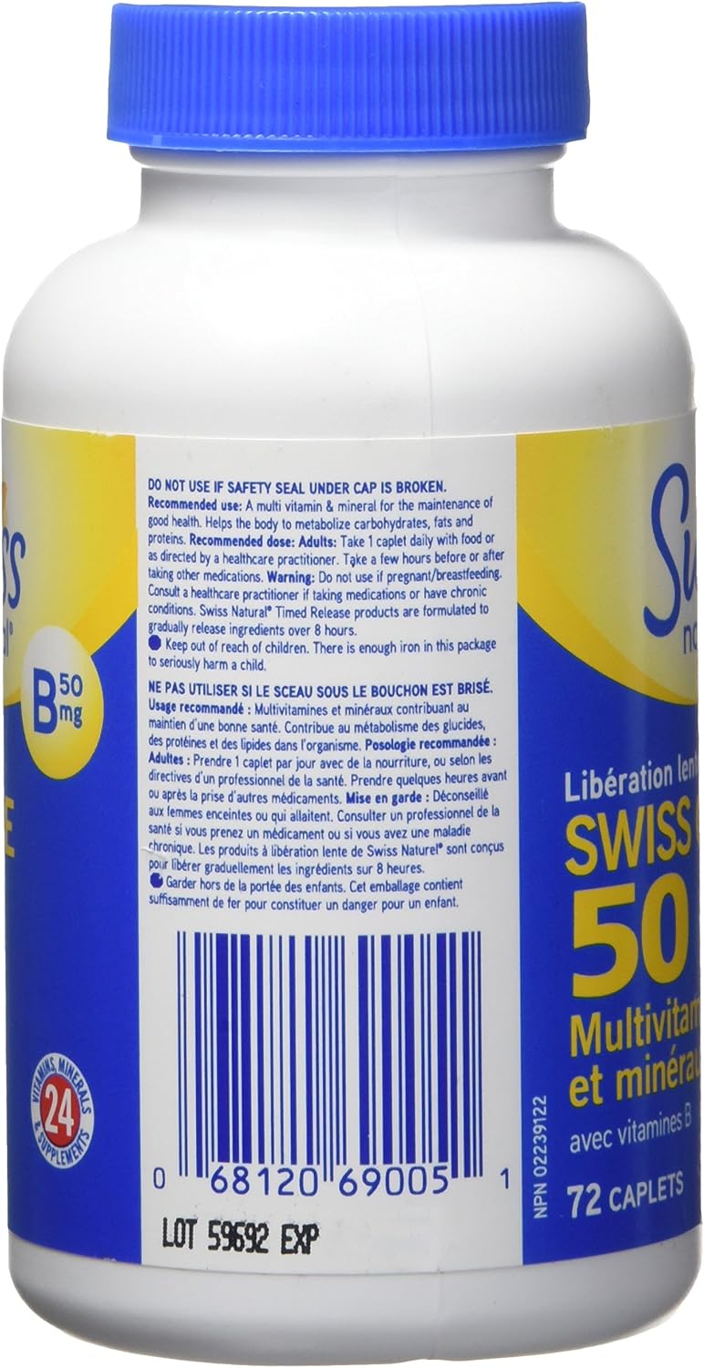 Swiss Natural Swiss One 50 Timed Release Multi Vitamin & Mineral with B Complex - görsel 3