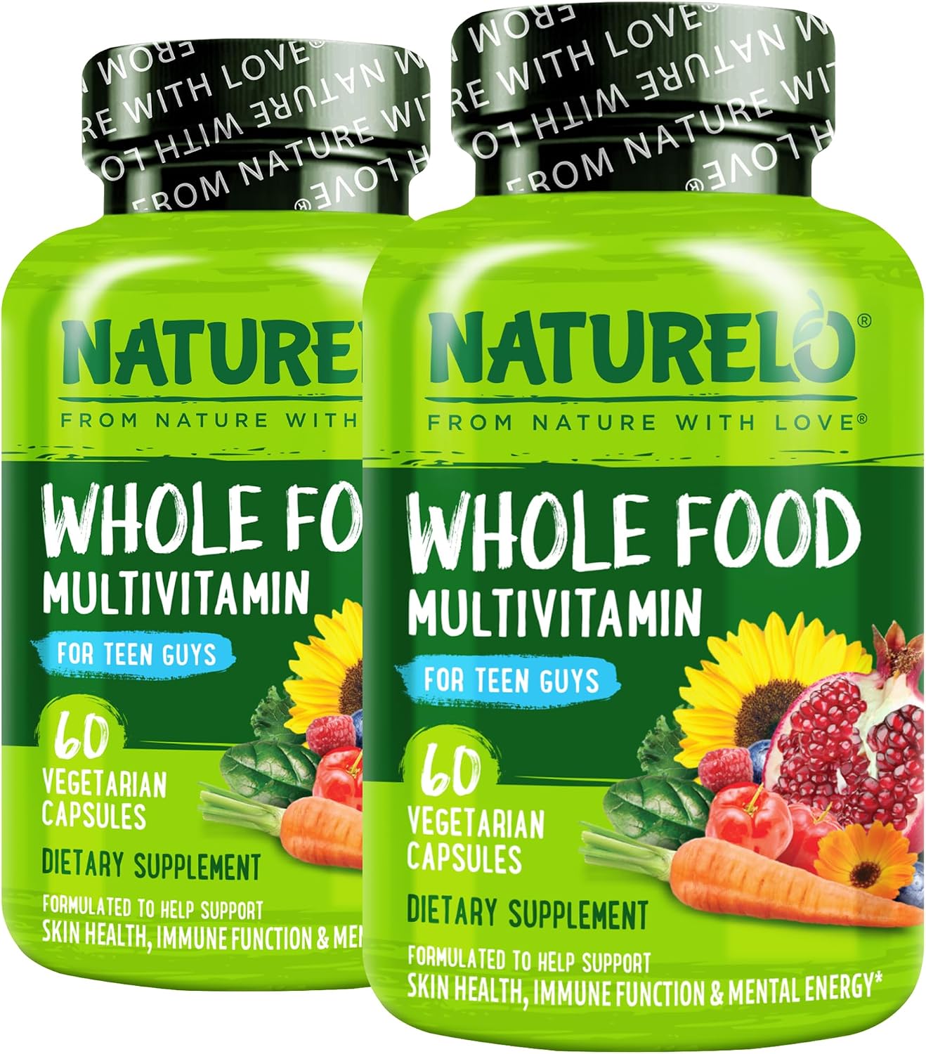 NATURELO Teen Multivitamin - Whole Food Multivitamin for Teenage Boys - 60 Capsules - görsel 9