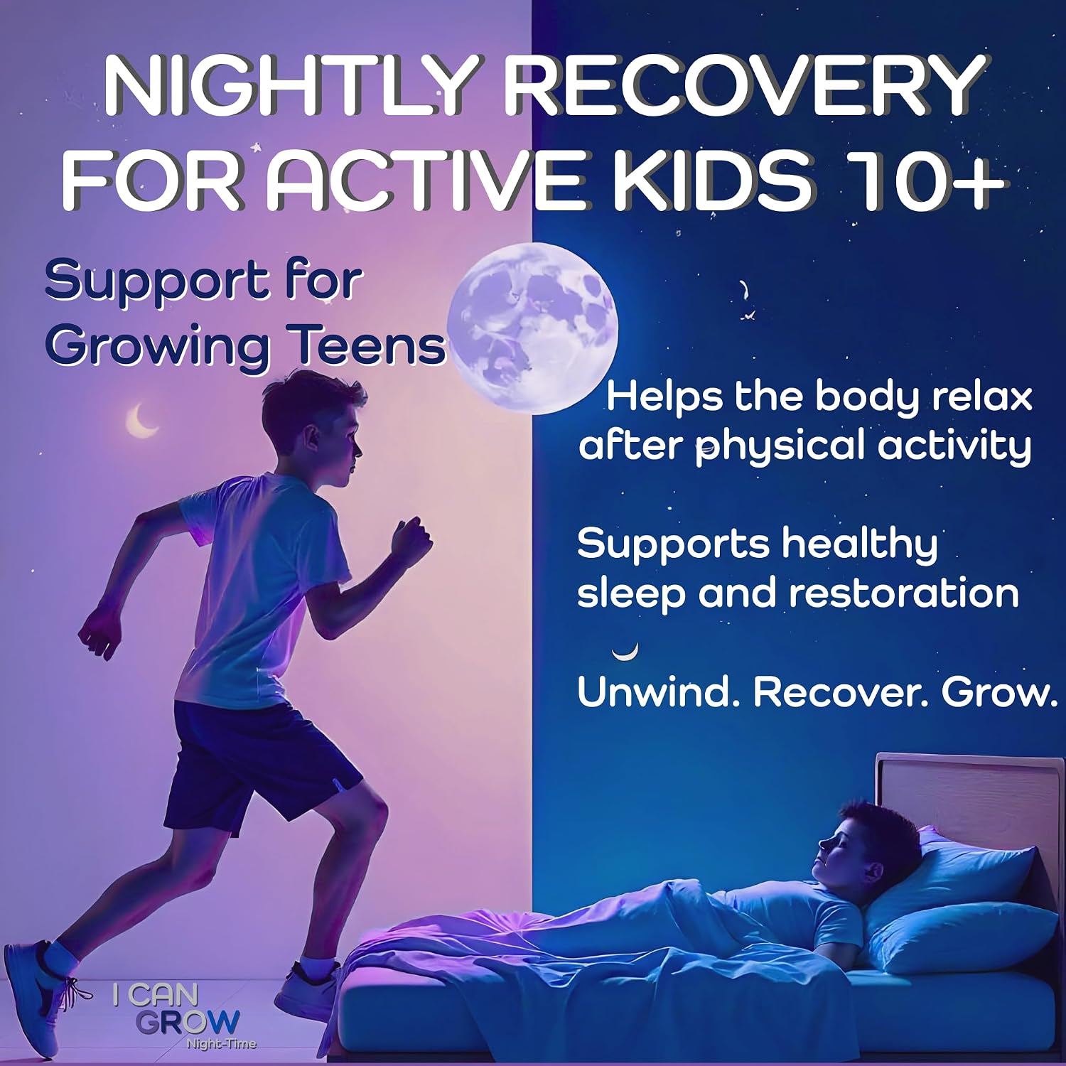 I Can Grow Night-time Children's Vitamins | Sleep Aid with Magnesium Bisglycinate - görsel 5