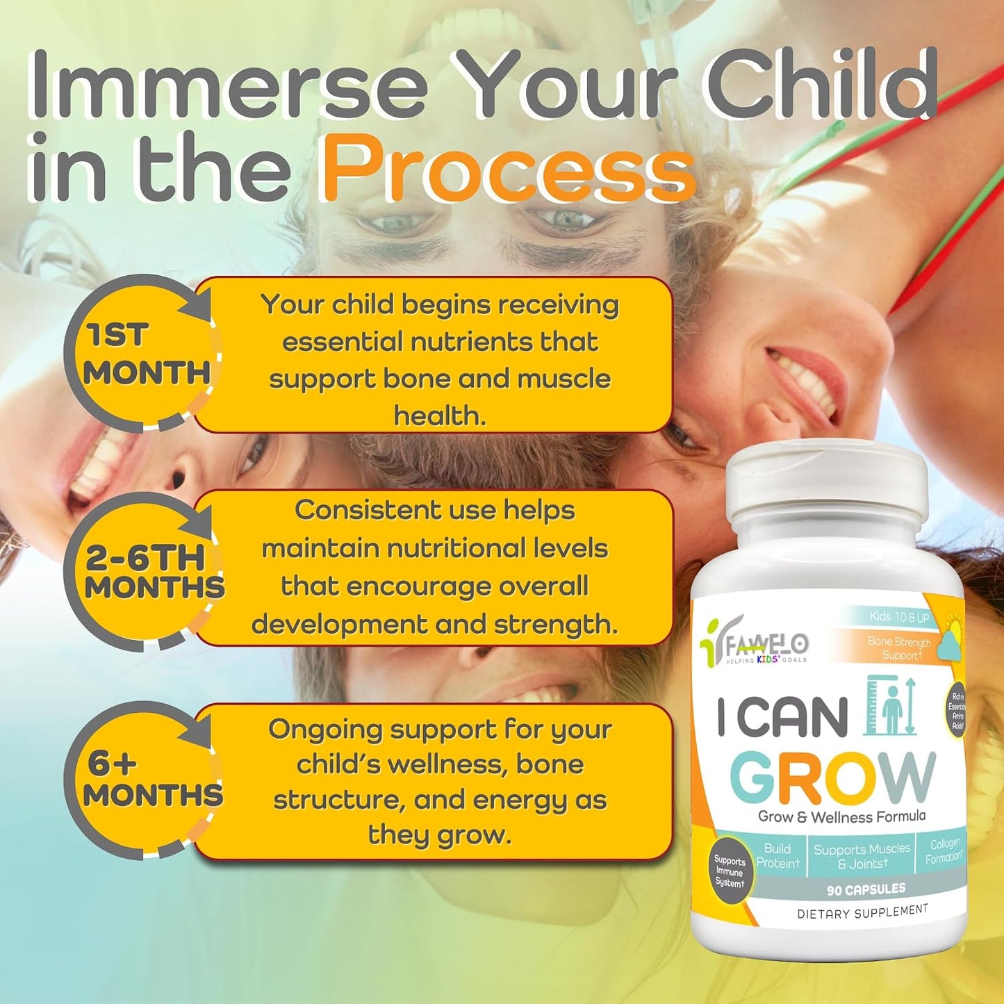 I Can Grow (2 Pack) - for Children 10+ and Teens | Enhances Natural Development | Strength Bone, Muscle & Joints | Immunity & Overall Health | Transparent Ingredients | Made in the USA - görsel 3