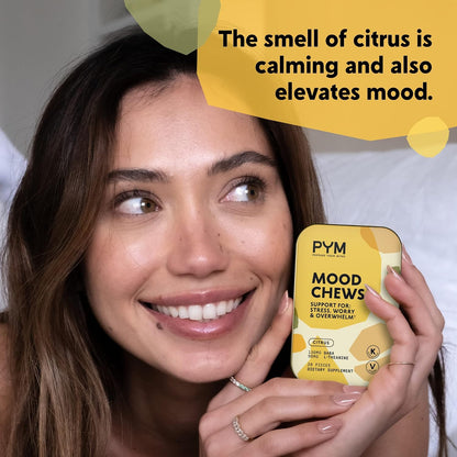 PYM Citrus Mood Chews - Stress Support Supplement with GABA & L-Theanine, 20 Chews