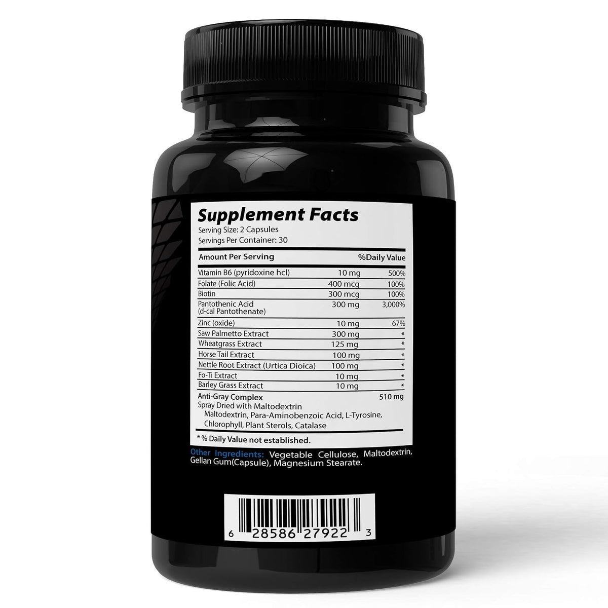 Anti-Grey Advanced Hair Formula - Hair Colour Support Supplement with Catalase, Amino Acids & Minerals - 60 Capsules - görsel 2