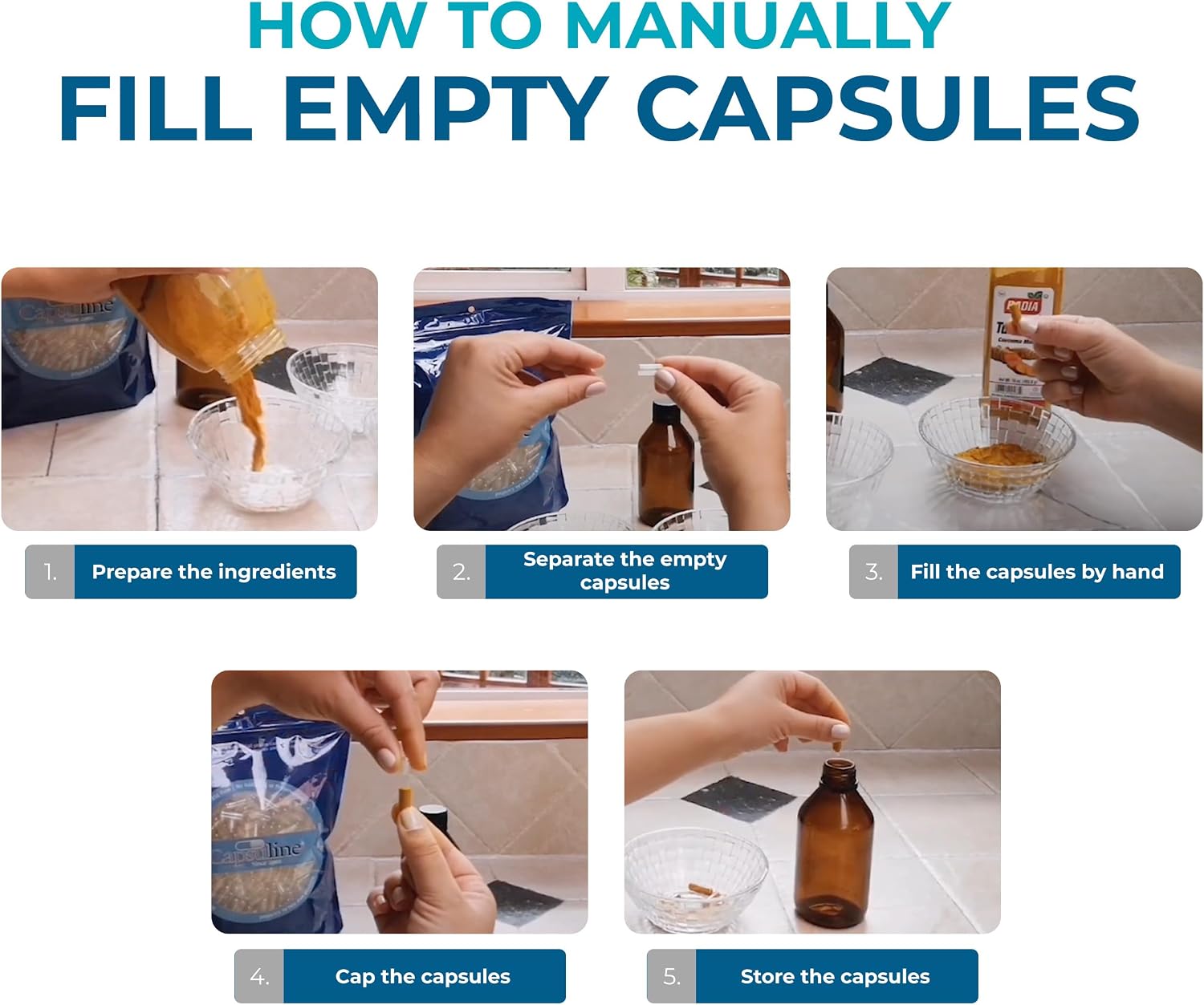 Capsuline Size 0 Empty Gelatine Capsules, Clear - 10000 Count | Gluten-free, Kosher, Non-GMO Certified | Pure Bovine Capsules for DIY Supplement Filling - görsel 8