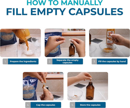 Capsuline Coloured Size 0 Empty Gelatine Capsules, White/White, 5000 Count