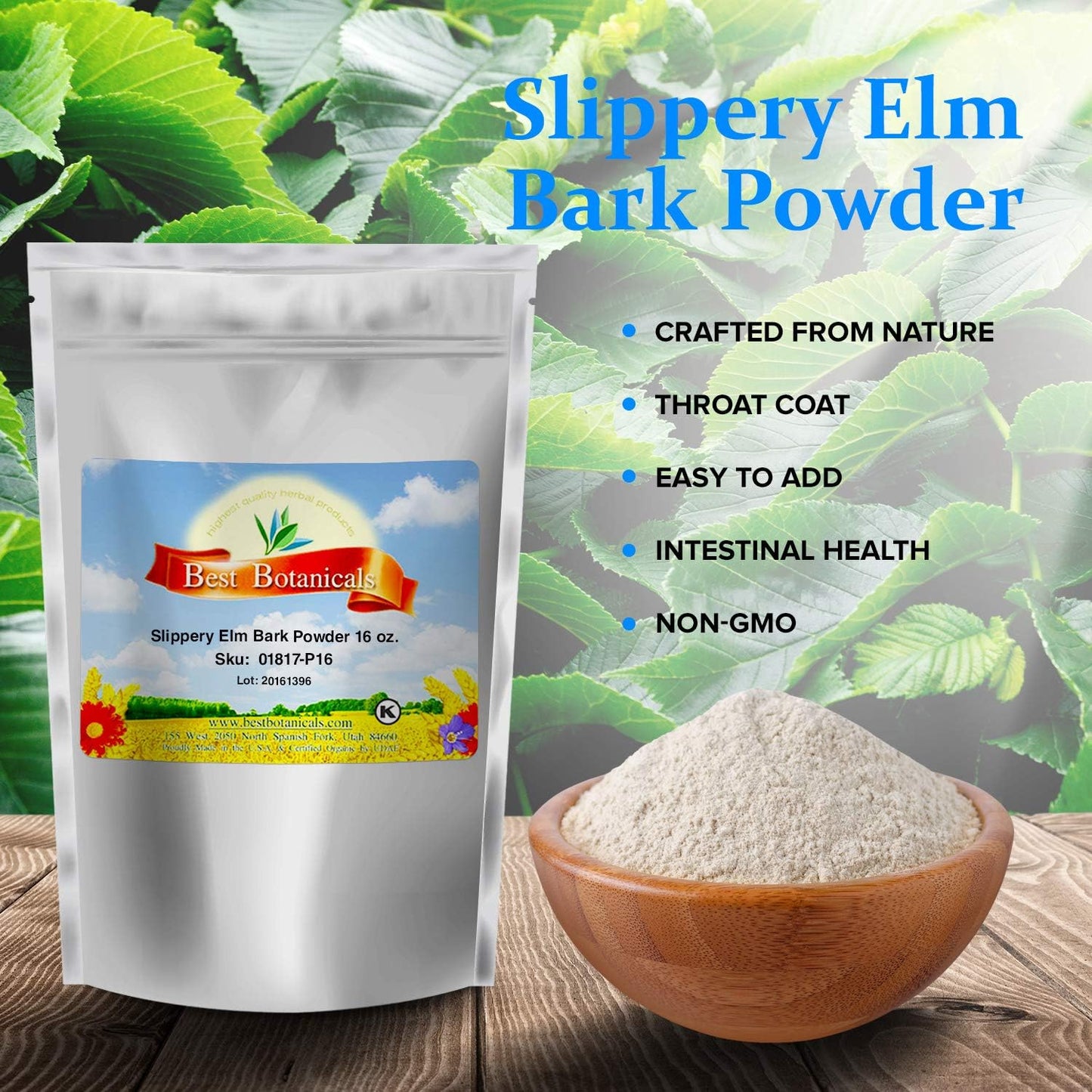 Best Botanicals Slippery Elm Bark Powder (454g) - görsel 2