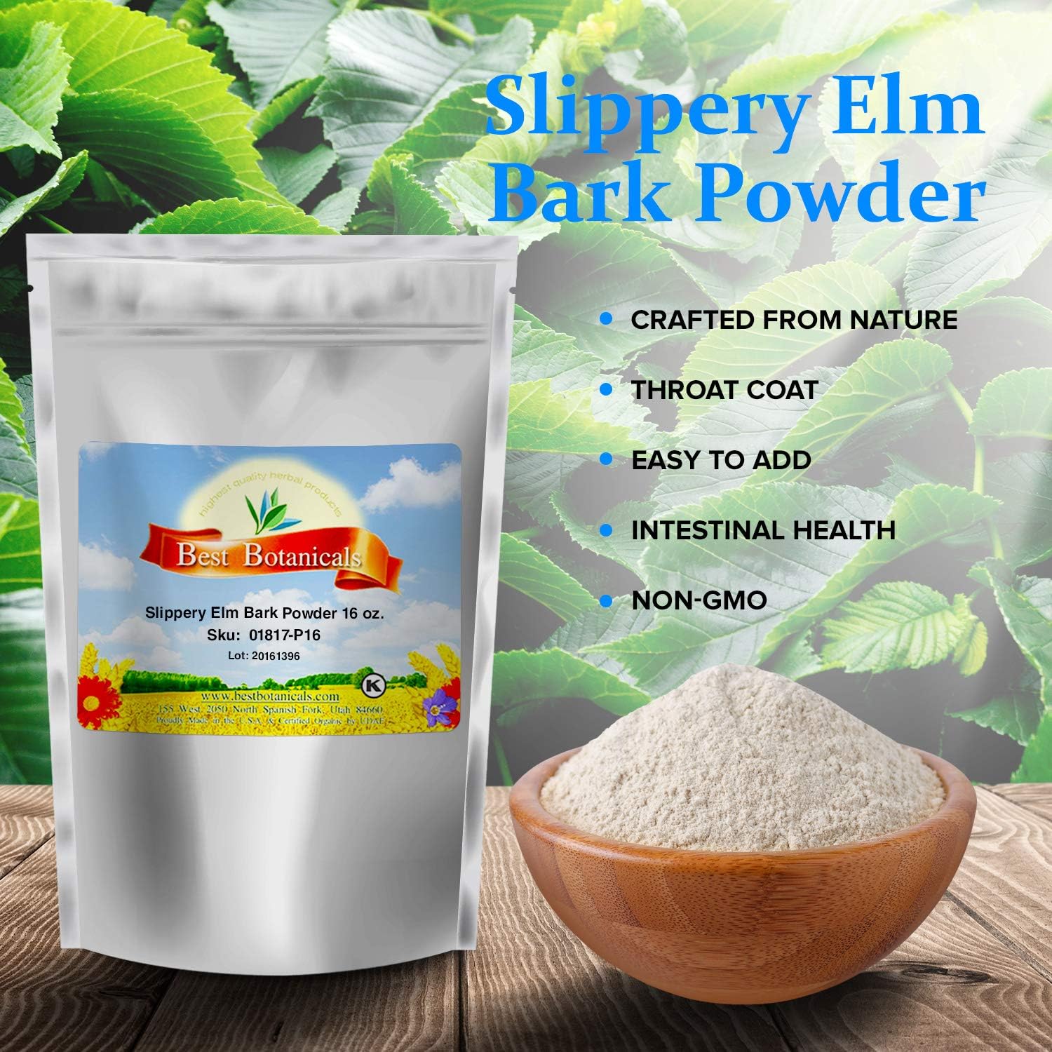 Best Botanicals Slippery Elm Bark Powder (454g) - görsel 2