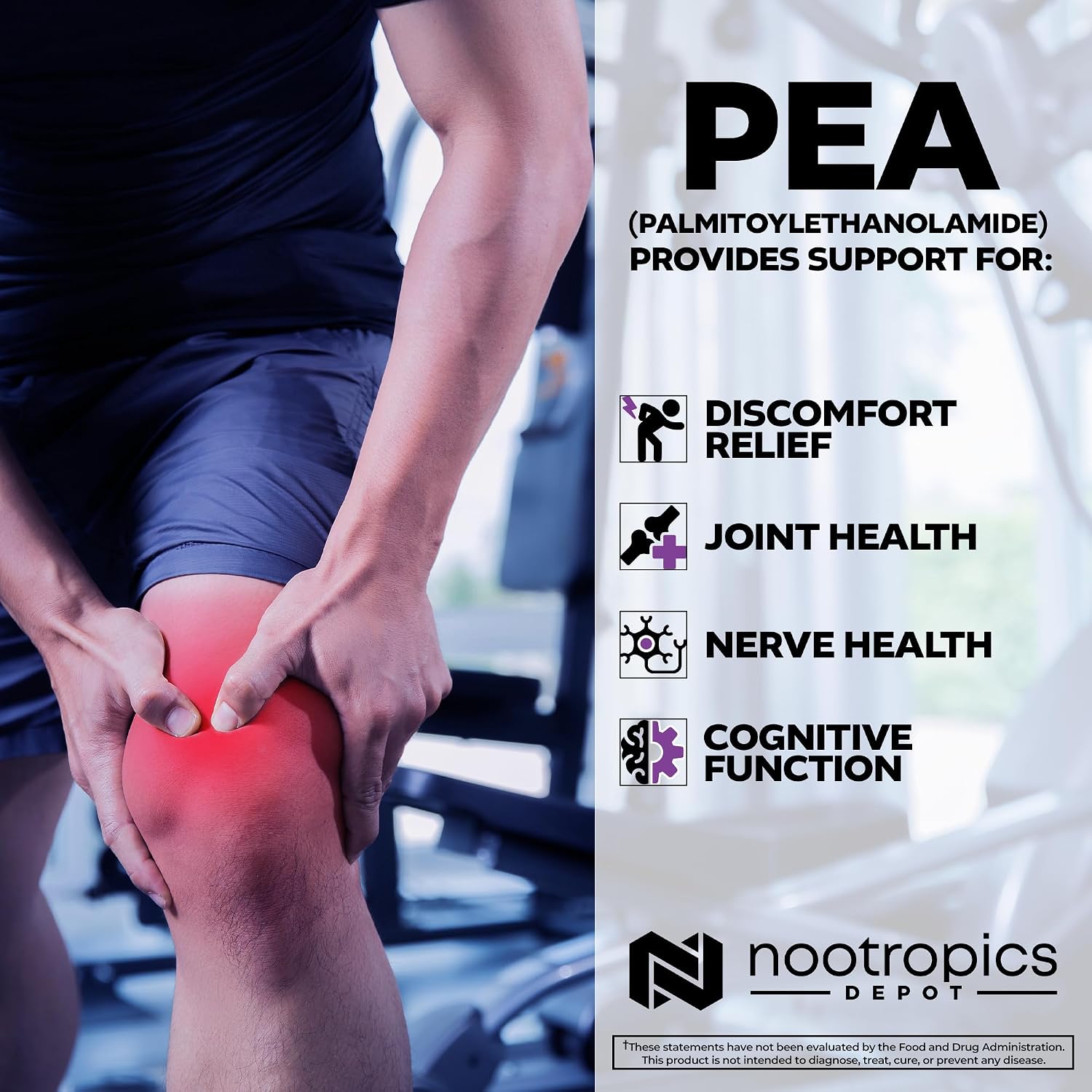 Nootropics Depot Palmitoylethanolamide (PEA) 400mg Capsules – Micronised for Enhanced Absorption – Joint, Nerve and Cellular Support – 180 Capsules - görsel 4