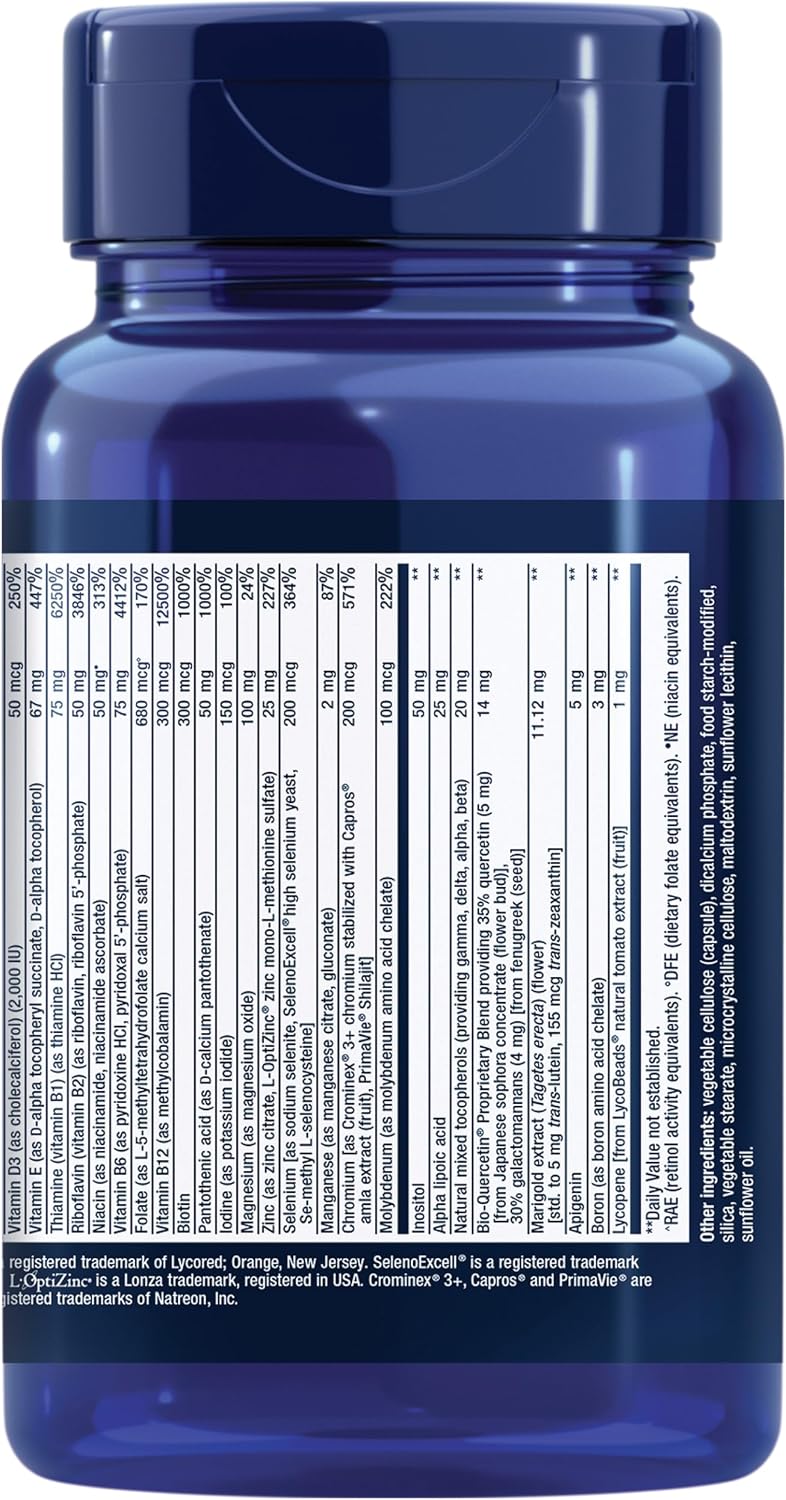Life Extension Two-Per-Day Multivitamin - for Heart, Brain, Blood Vessel & Cellular Health - Gluten-Free – Non-GMO – 60 Capsules - görsel 3