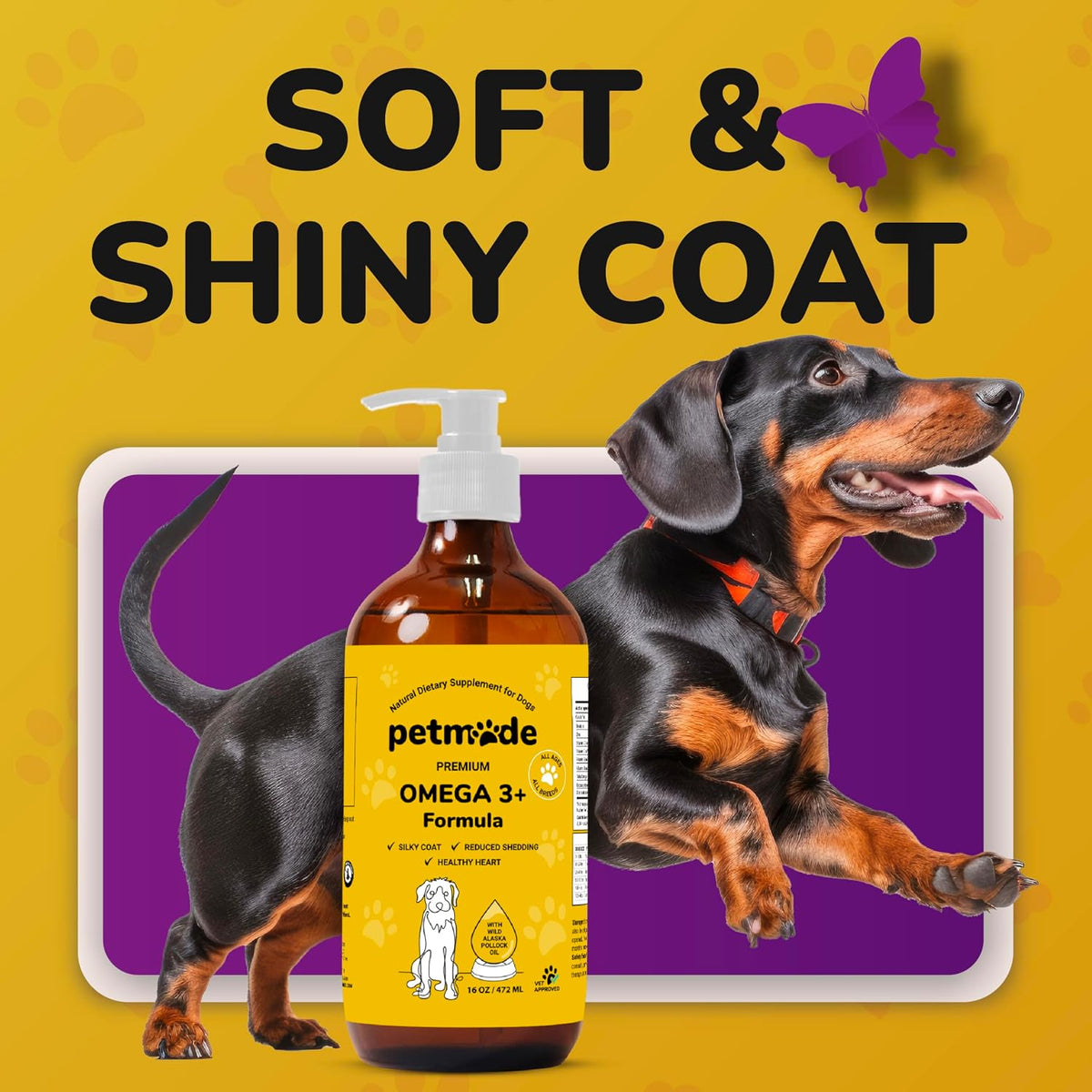 PETMADE Omega-3 Fish Oil for Dogs – Wild Alaskan Pollock Oil with Vitamins – 473 ml - görsel 5