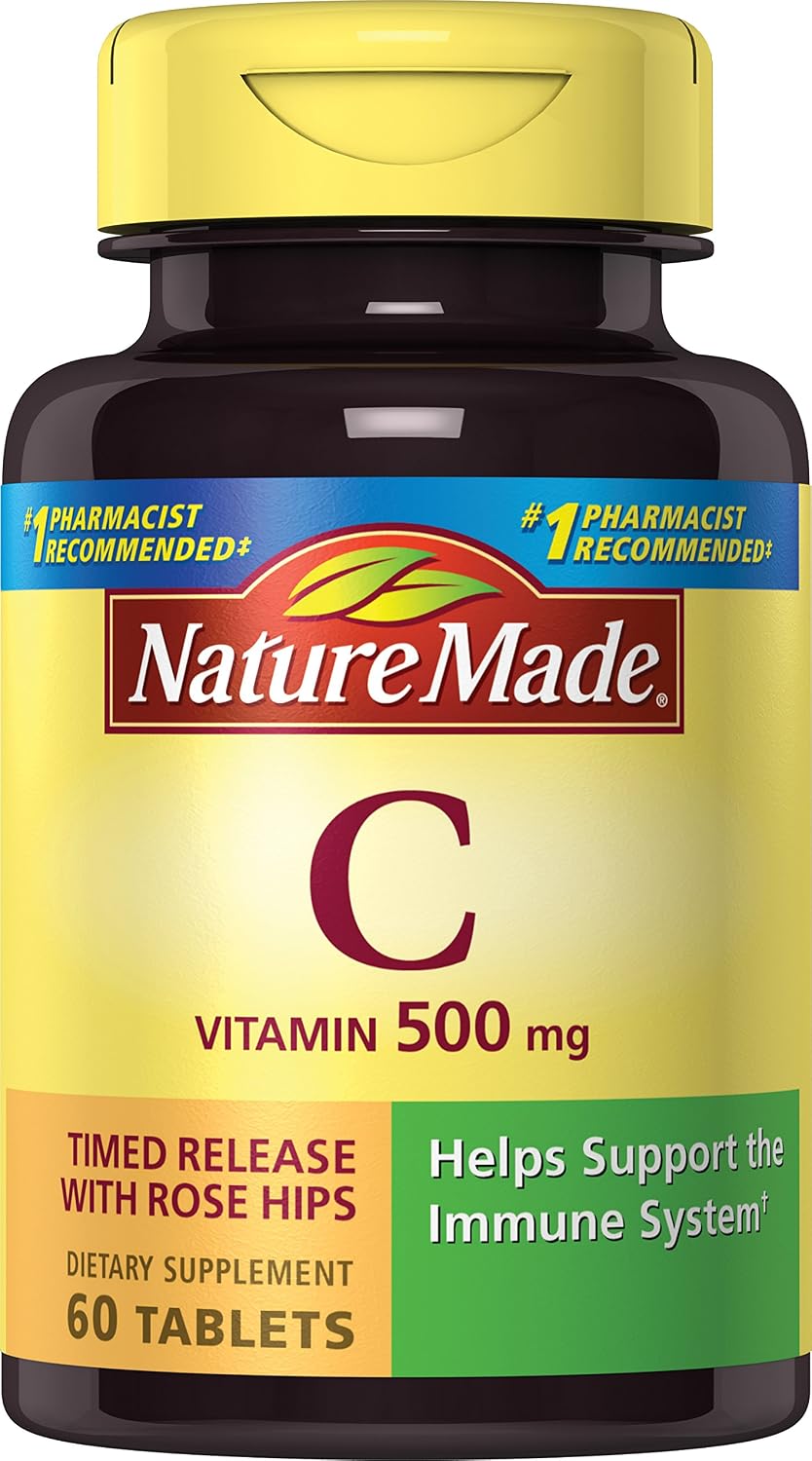 Nature Made Vitamin C 500 mg with Timed Release Rose Hips, 60 Tablets - görsel 1