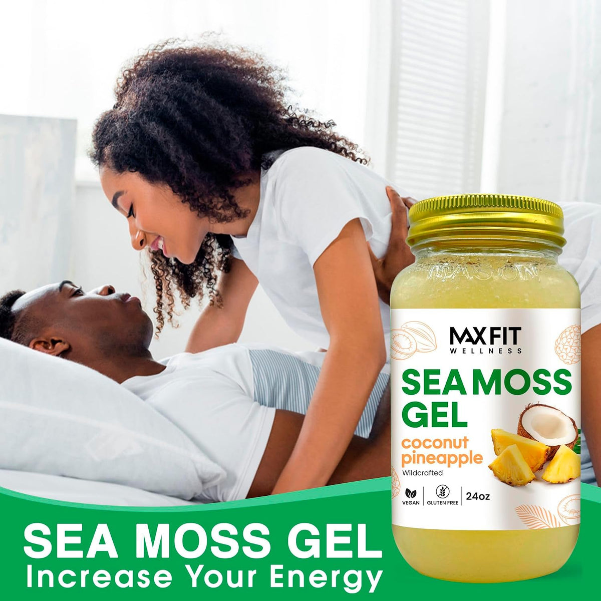 Sea Moss Gel Raw Coconut Pineapple (25 Flavours) 24oz Wildcrafted Gold Sea Moss Gel from Saint Lucia | 92 Vitamins and Minerals | Pure Raw + Non-GMO - görsel 2