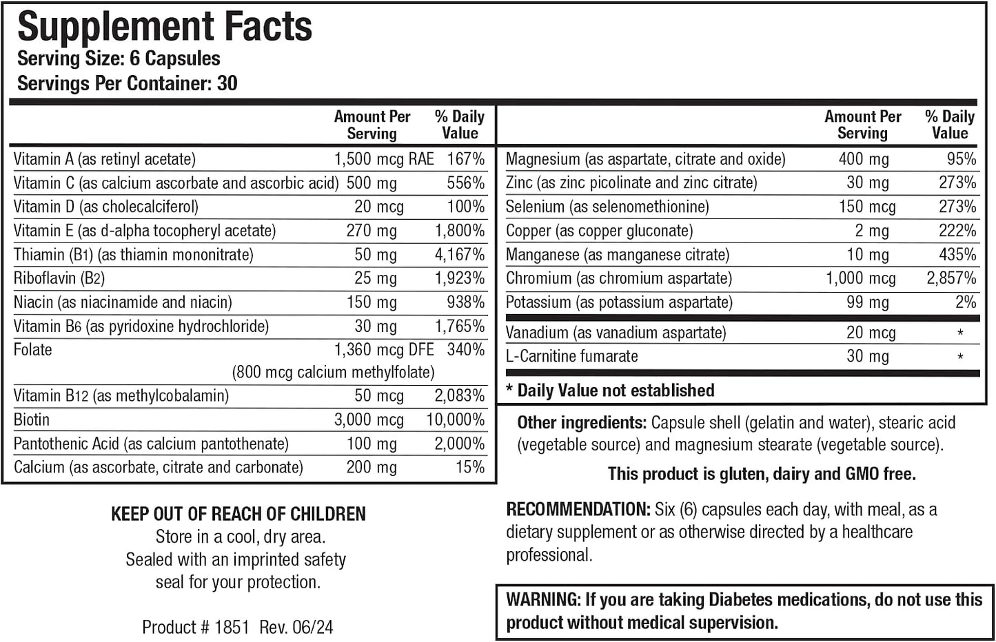 Biotics Research GlucoBalance Chromium, Vanadium, L-Carnitine - Metabolic Health & Blood Lipid Support - 180 Capsules - görsel 3