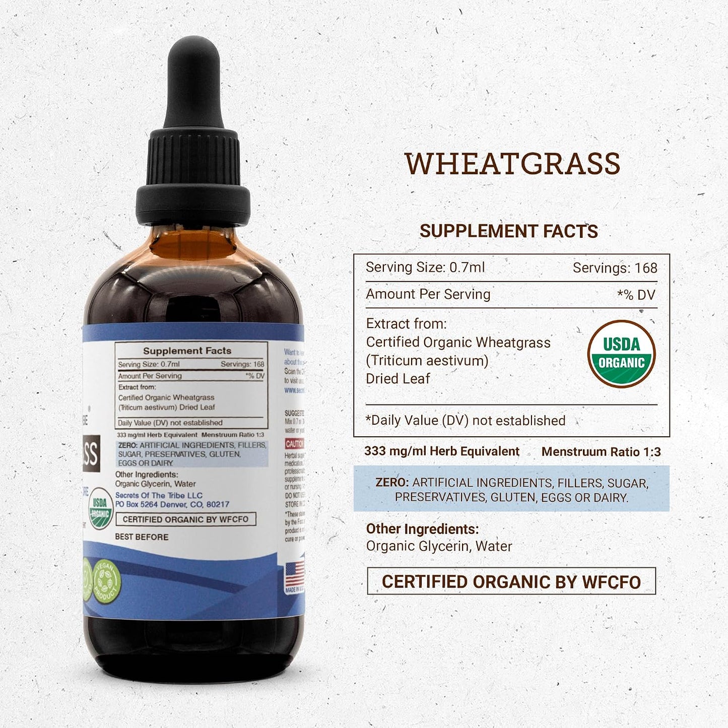 Secrets of the Tribe Wheatgrass - Organic Alcohol-Free Extract, High-Potency Herbal Drops, 4 oz - görsel 4