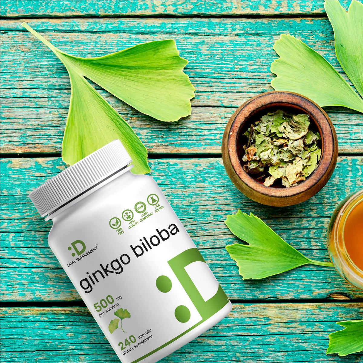 DEAL SUPPLEMENT Ginkgo Biloba 500mg, 240 Capsules - Extra Strength Brain Support Supplement - görsel 8