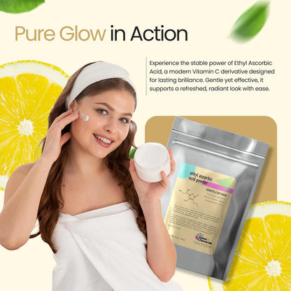 Ethyl Ascorbic Acid Powder Stable Vitamin C Derivative Helps to Absorb Vitamin C into Skin to Improve Skin Gloss, Skin Elasticity, Antioxidation, and Other Functions (28 g)