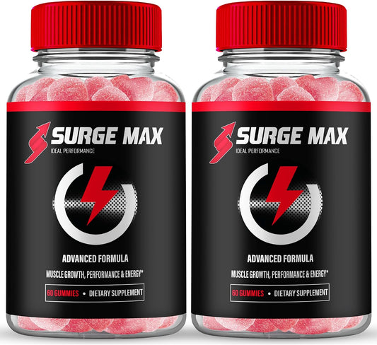 Surge Max Gummies, Official Surge Max Gummies for Men - High Strength Natural Support, All Natural Ingredients for Overall Wellbeing, SurgeMax Advanced Formula Gummy Reviews (2 Pack)