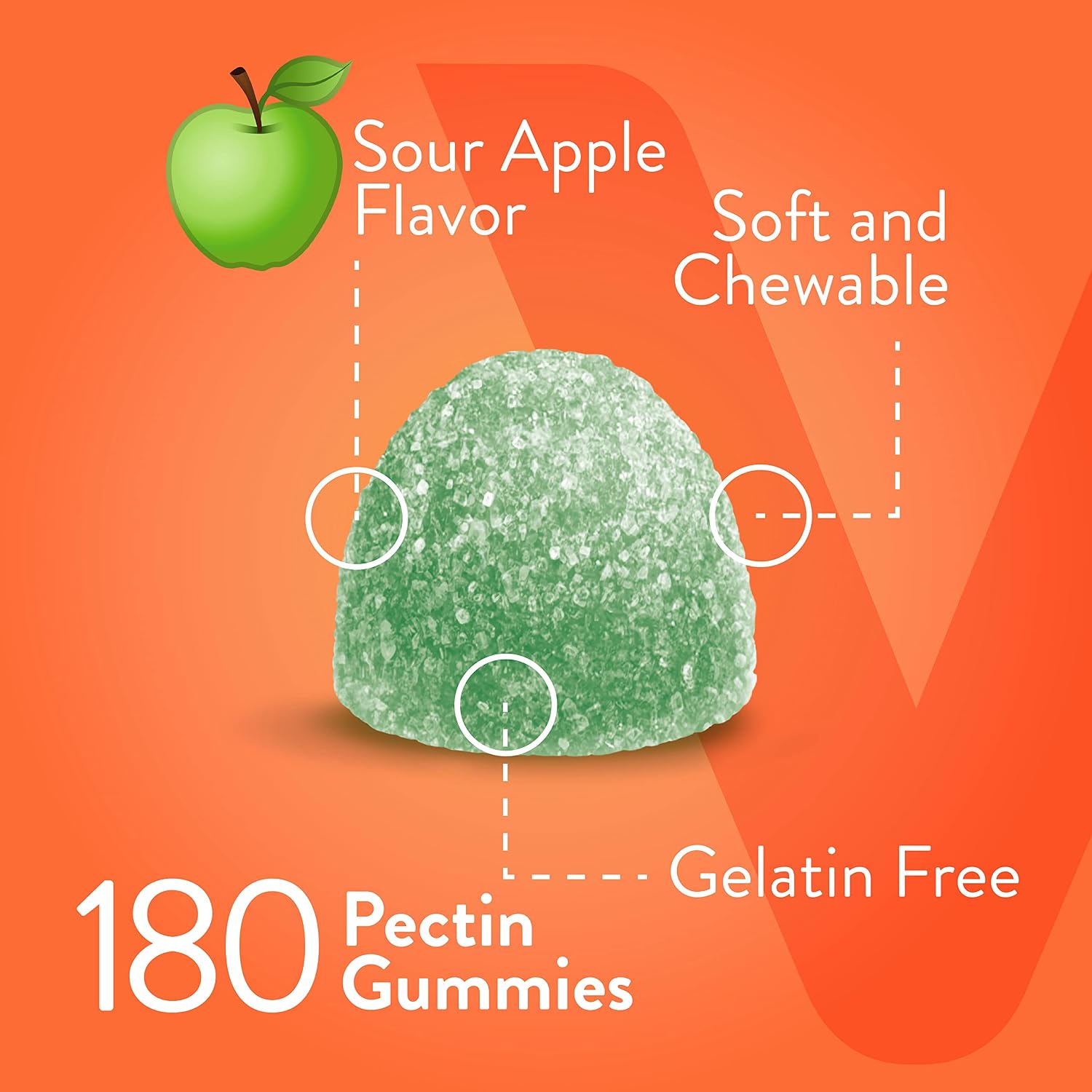 Viteey Chewable Vitamin C Gummies for Adults - 1050mg - Vegan & Gluten-free - 180 Count - görsel 4